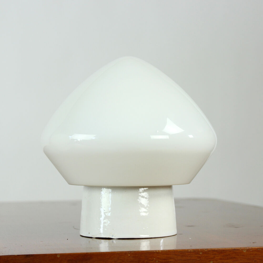 White opaline glass and porcelain light, Czechoslovakia 1960s