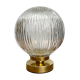 Lampe à poser globe vintage en verre strié