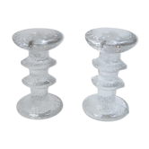 Bougeoirs en verre moulé 'festivo' de Timo Sarpaneva Iittala 1960