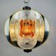 Amber mid-century chrome chandelier by Toni Zuccheri for Veart, Italy, 1970s.