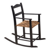 Fauteuil à bascule du début du 20e siècle avec siège en gazon, Danemark