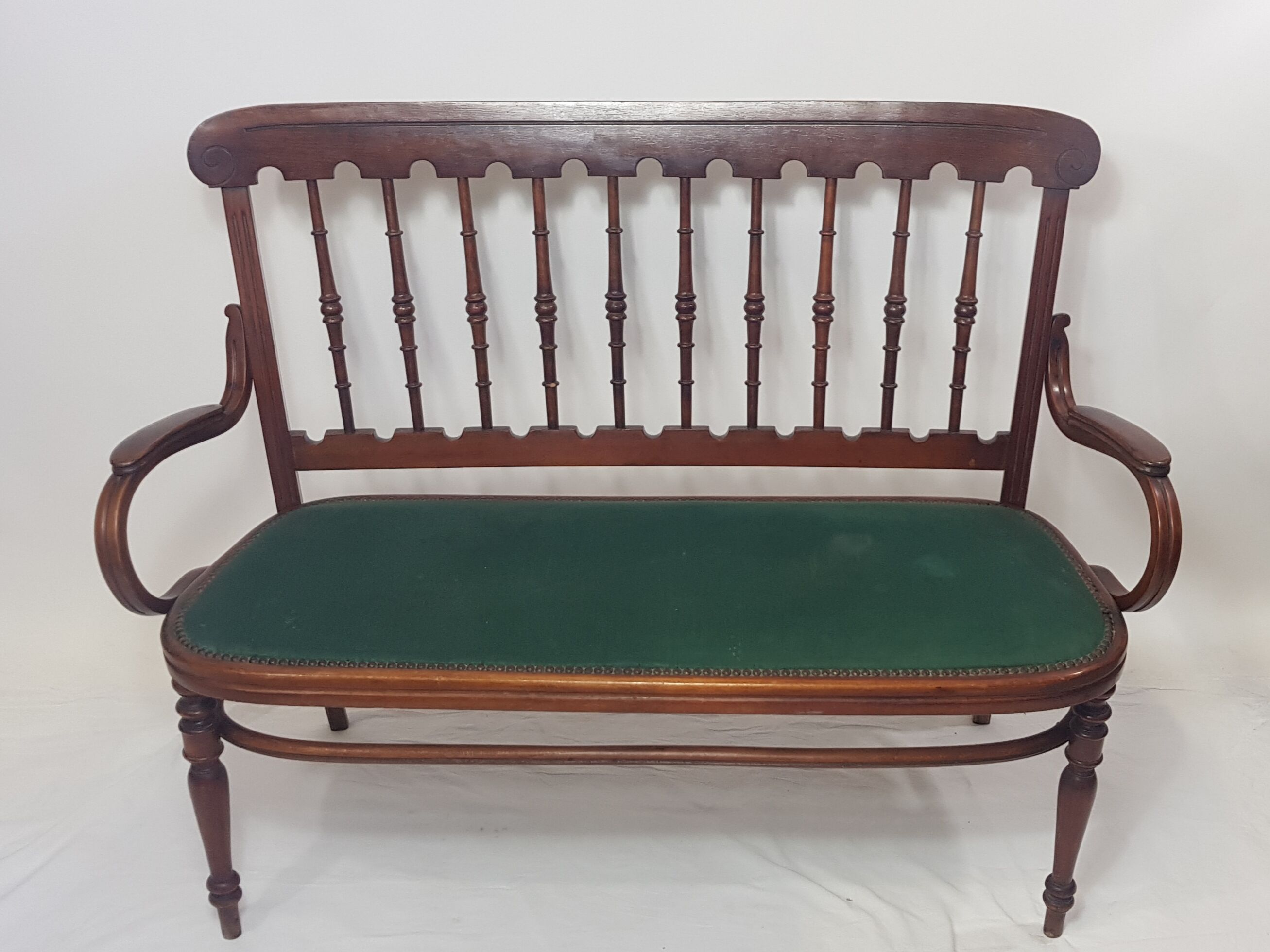 Curved wooden bench 1900