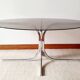 Table à manger ovale au piètement chromé 1970
