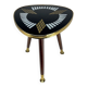 Pedestal table tripod glass wood and brass graphic patterns 50s