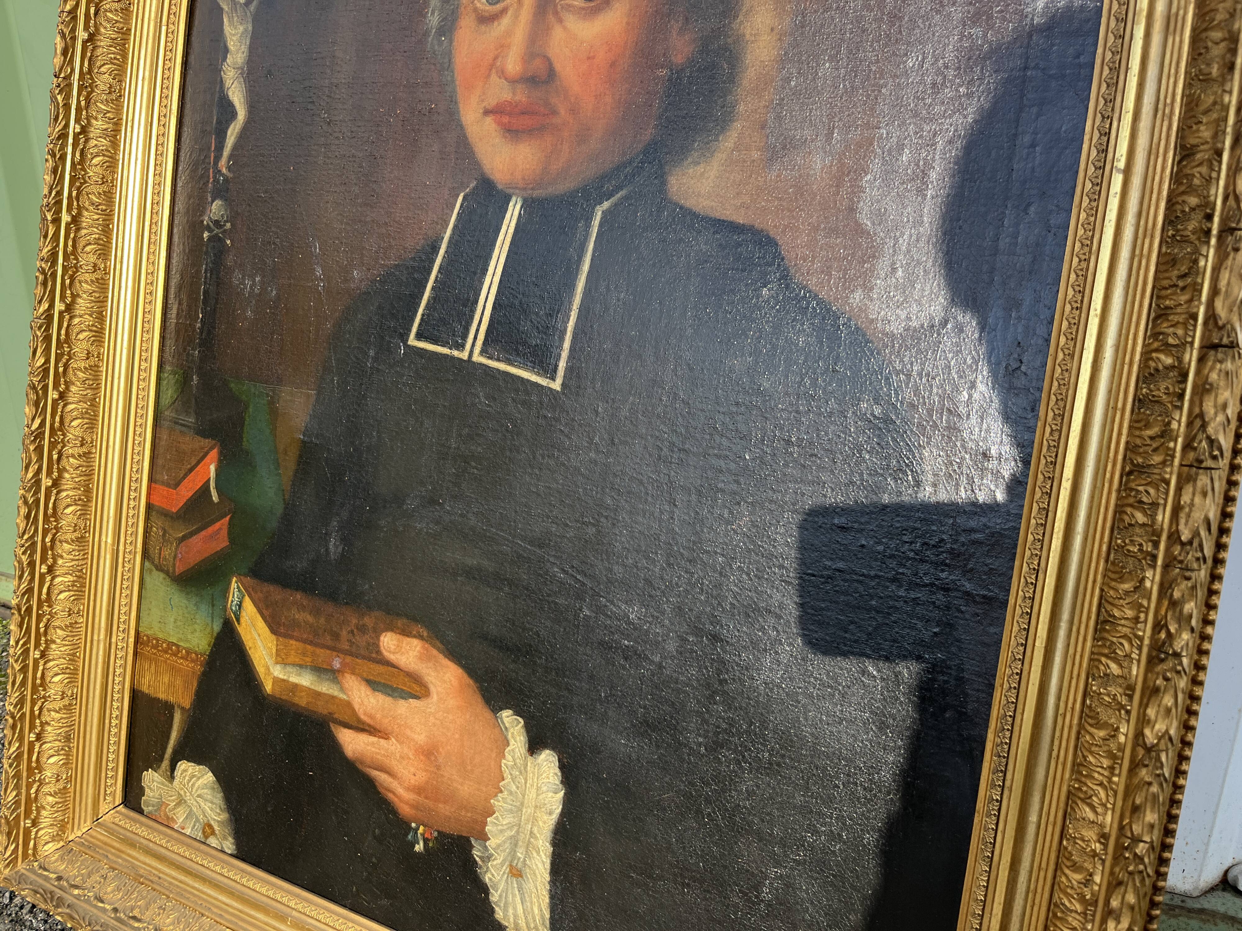 Important portrait 18th century - Philippe Roux, Priest in Périgord - Dated 1751