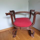 Dagobert curule armchair with chimera heads 19th century