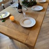 Solid wood farmhouse table with 2 extensions