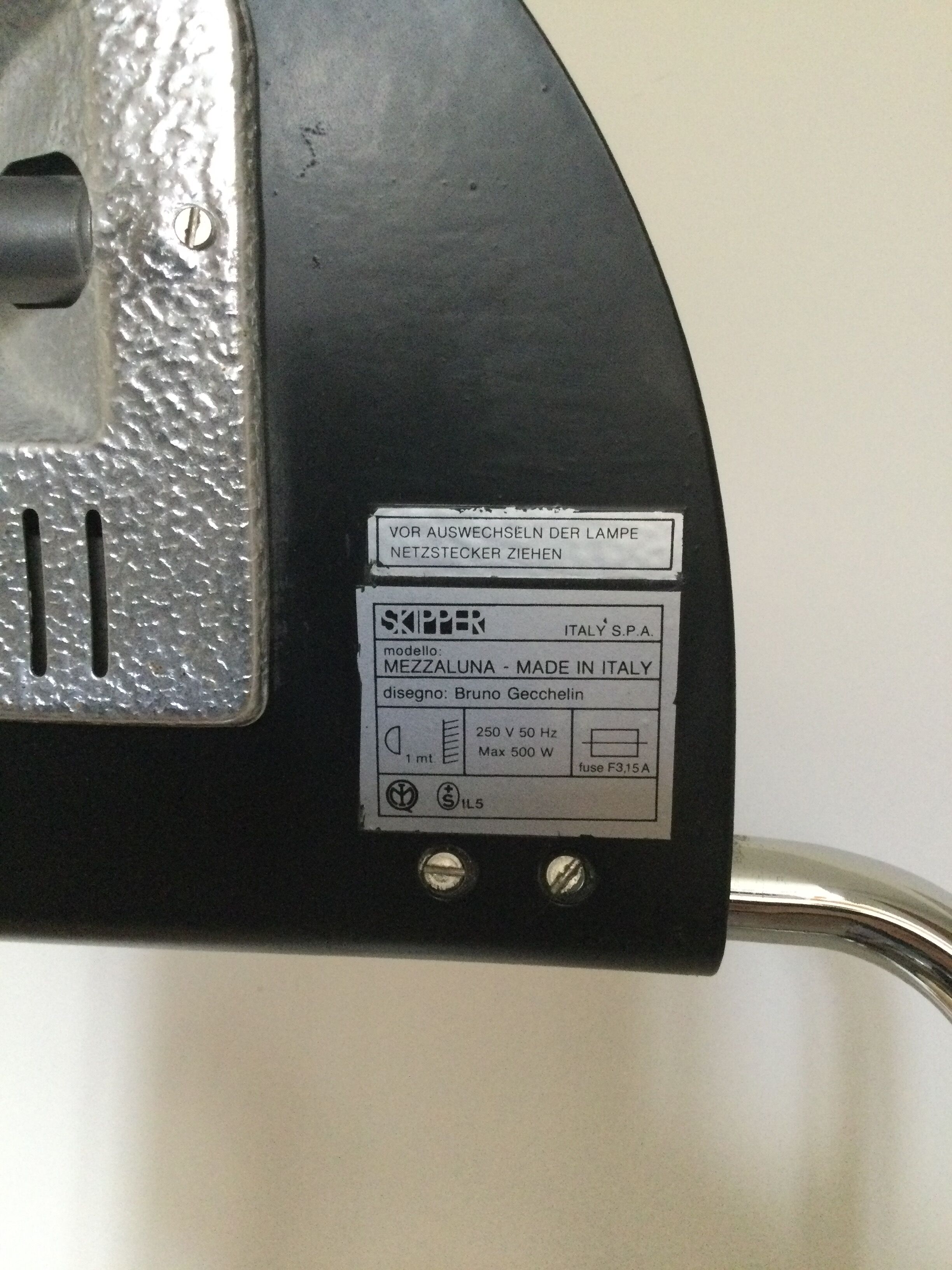 Lamp Mezzaluna de Bruno Gecchelin for Skipper 1970