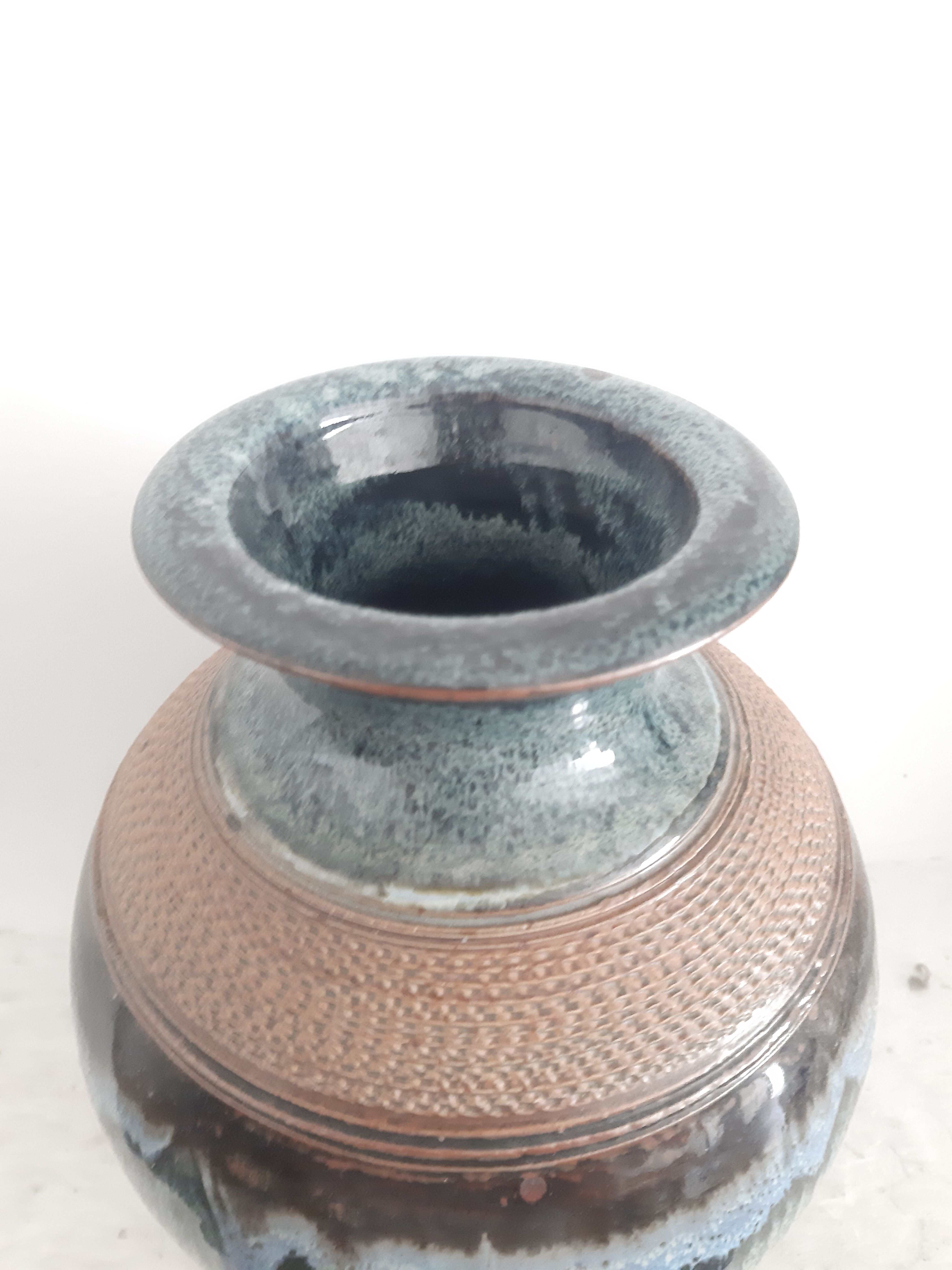 Blue sandstone vase