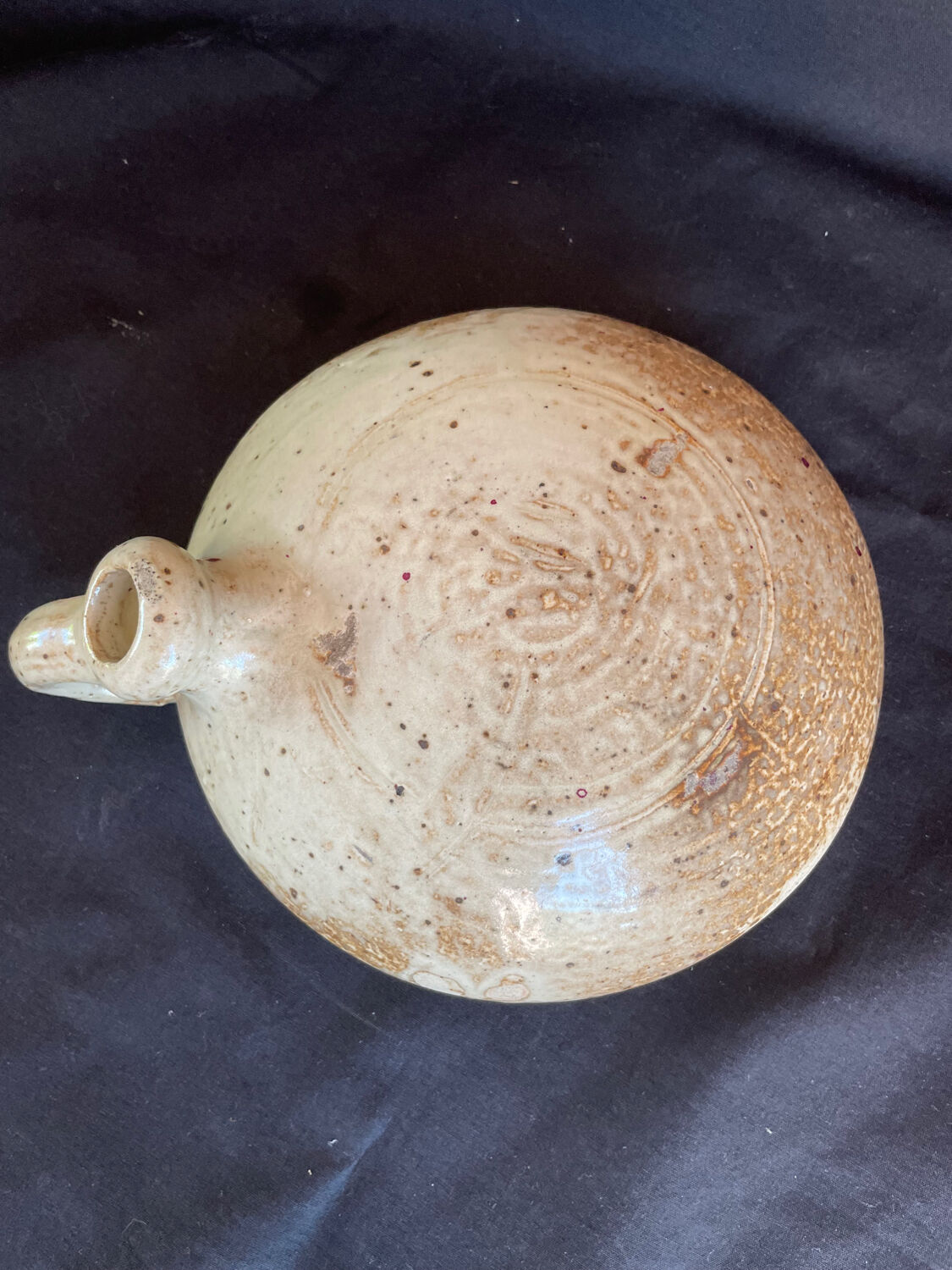 Bouillotte en terre cuite à demivernissée