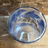 Old bottle bottle glass mold decoration blue sheet & gold + vintage cap