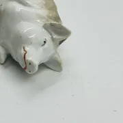 Moutardier vintage en porcelaine en forme de cochon