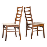 Set of 2 Danish Dining Chairs made of Teak and Beige Upholstery, circa 1960