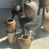 Very large beige jar with 2 handles H49