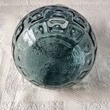 Large vintage smoked optical glass vase, Italy 1950