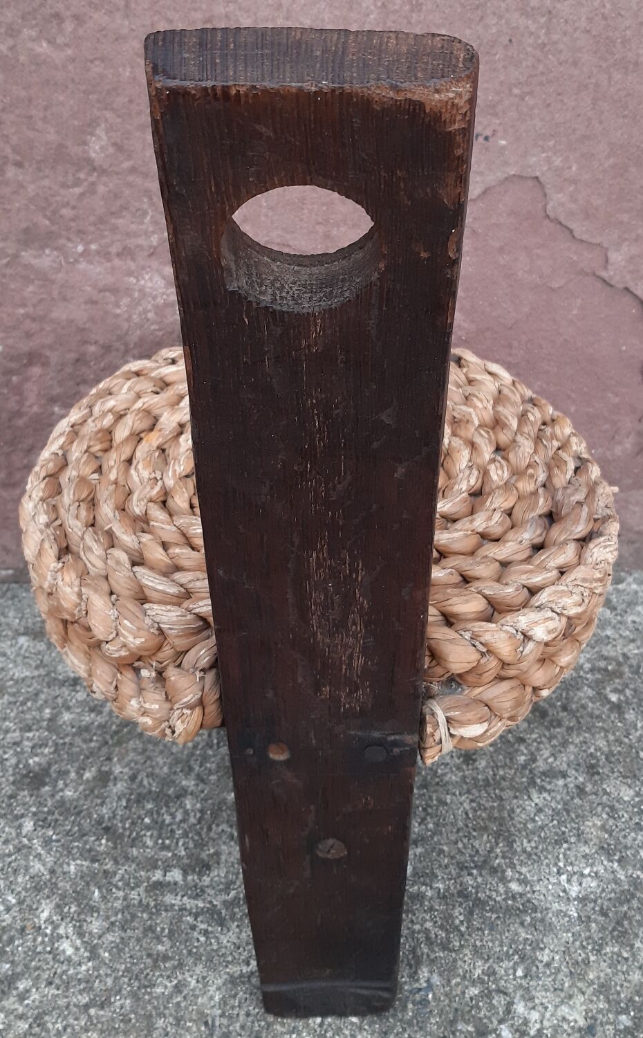 Handmade wickerwork chair from the 60s and 70s