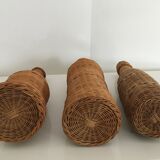 Set of 3 rattan bottles
