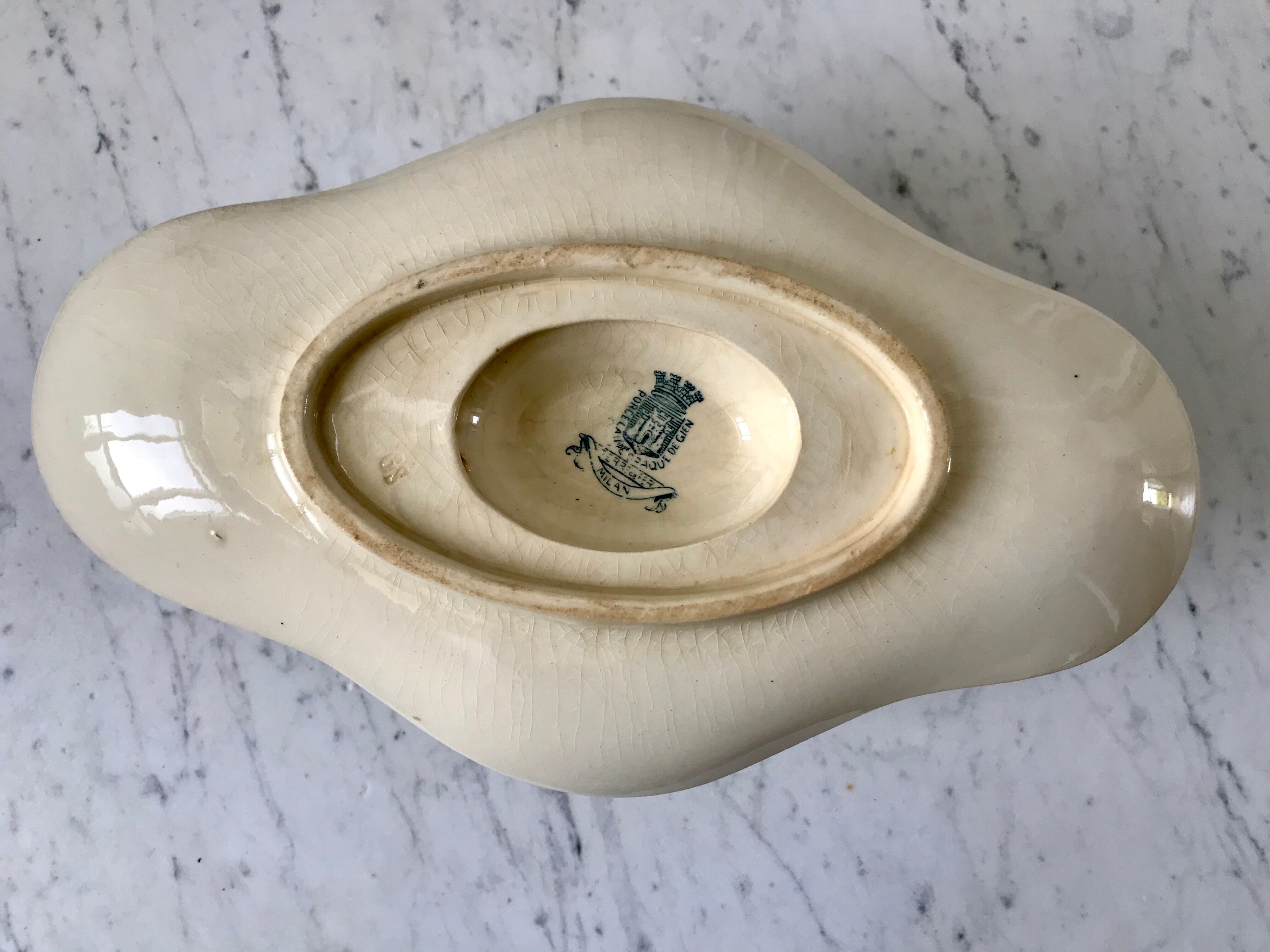 Saucière Terre de Fer Gien model "Milan" XIXth