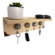 Wall-mounted key holder wooden shelf