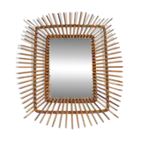 Vintage rattan sun mirror 1960
