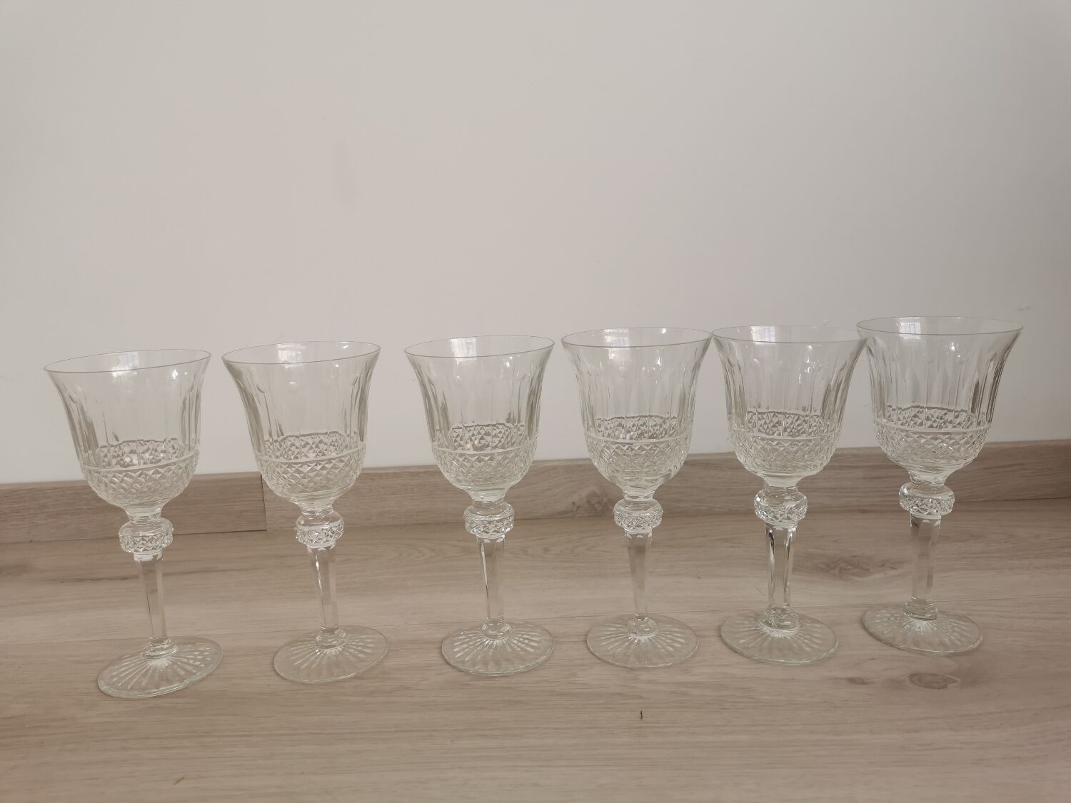 Antique foot glasses cut St Louis style 30 pieces