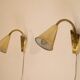 Pair of wall lamps brass 1960