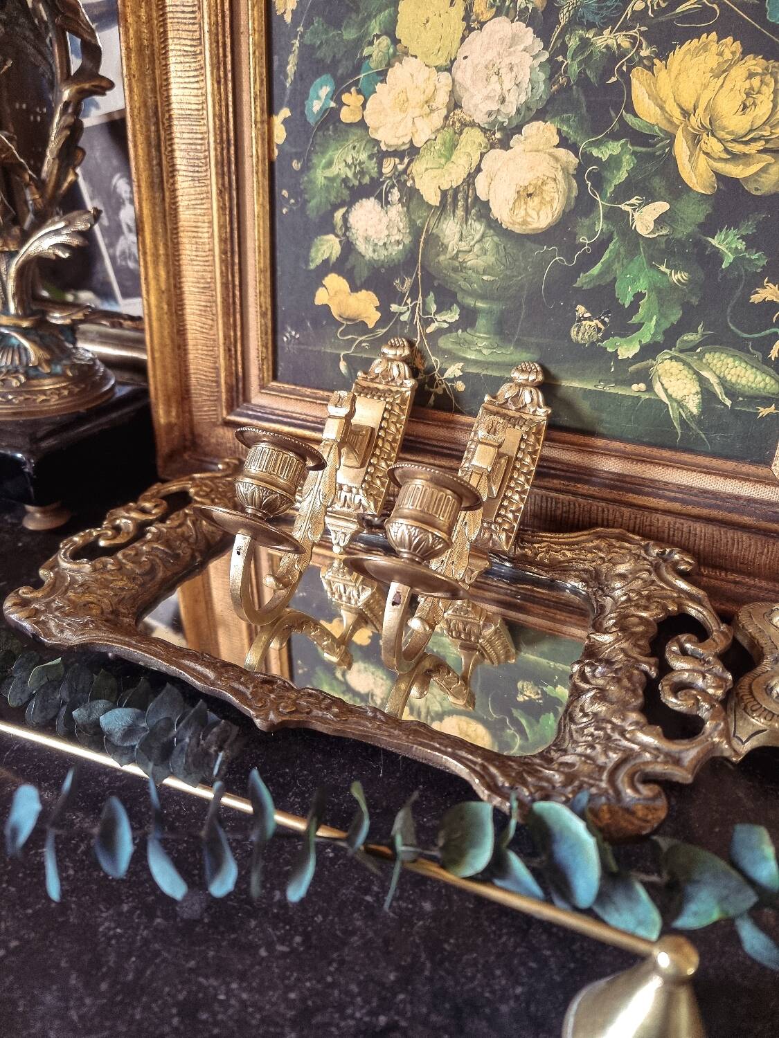 Pair of wall candle holders
