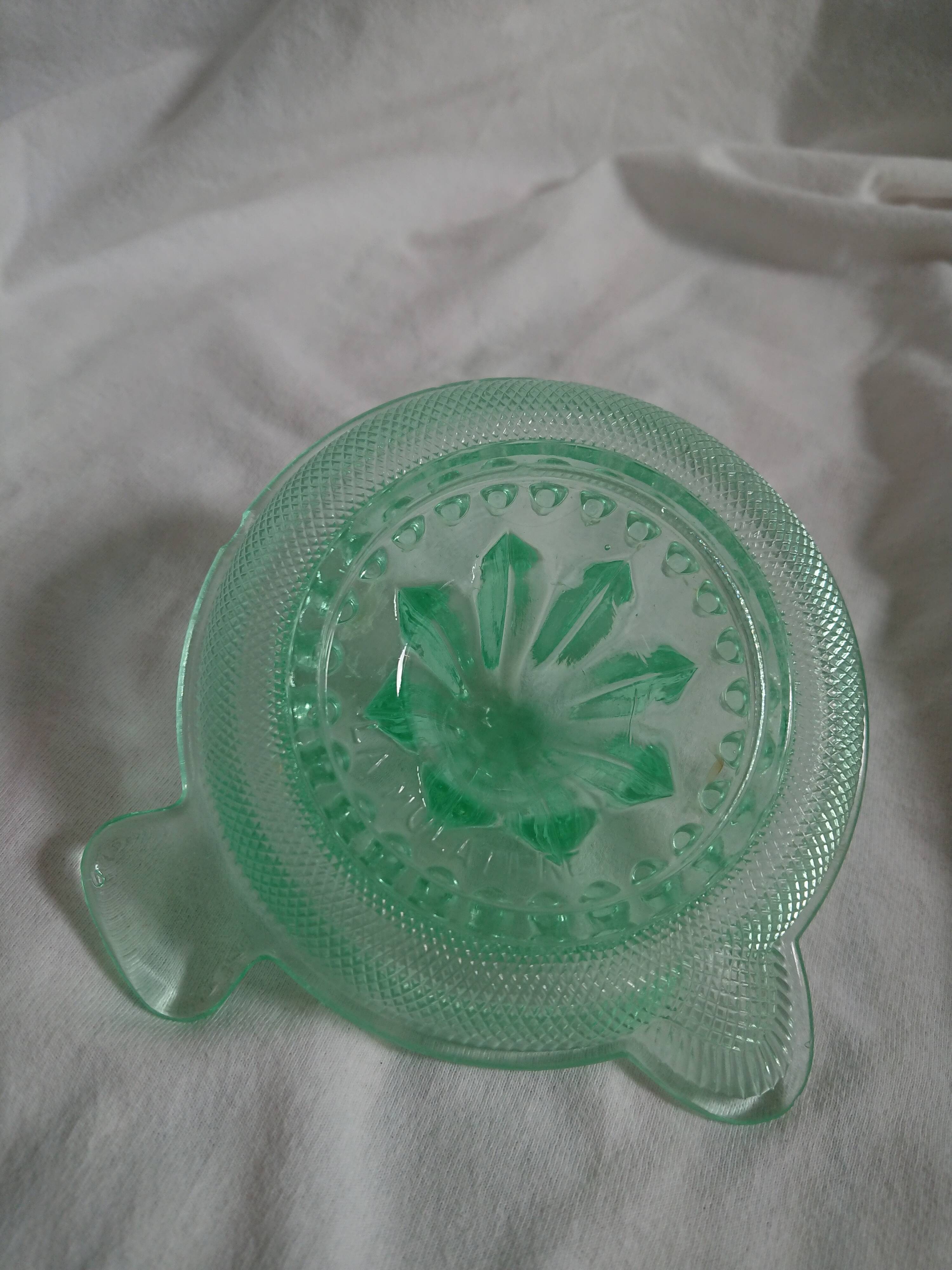 Citrus press molded glass green