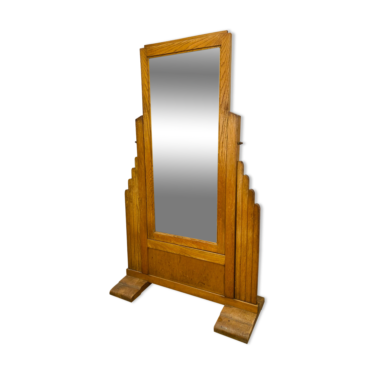 Mirror psyche art deco oak 1930