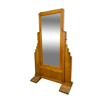 Mirror psyche art deco oak 1930