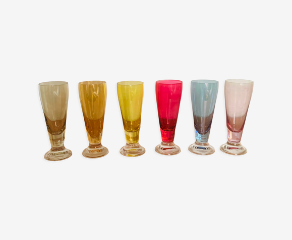 Ensemble de 6 verres colorés Fains