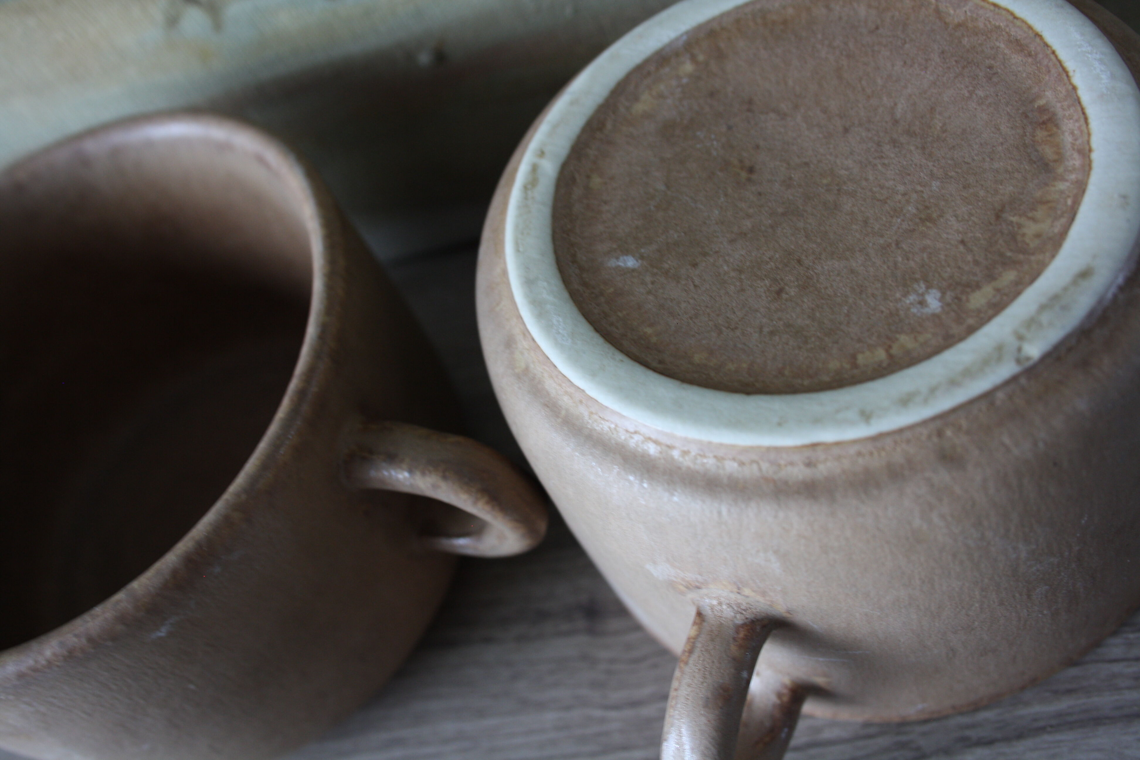 Duo of stoneware cups