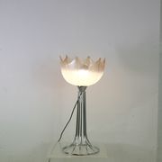 Lamp "space age". glass reflector, metal base. Circa 1970