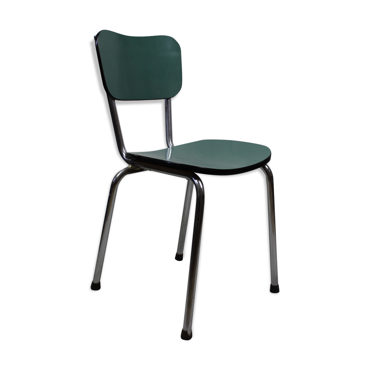 Chaise en formica bleu vert turquoise