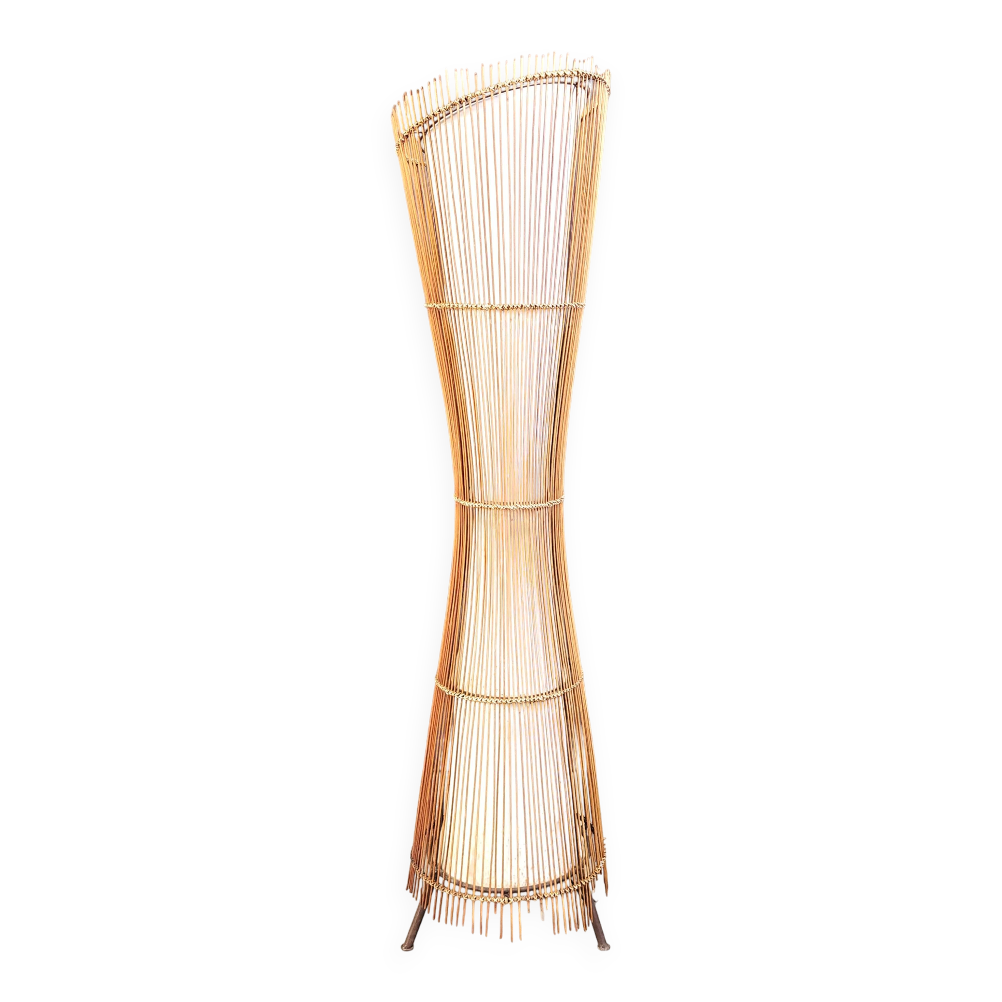 Vintage Italian bamboo floor lamp, 1960s