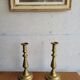 Pair of brass candle holders