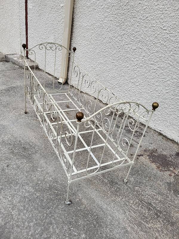 Small 2-tier metal and wooden stand 1960