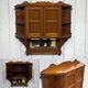 Early 20th-century English wall shelf in walnut.