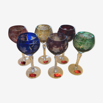 Lot 6 glasses in Crystal by Lorraine Roemer