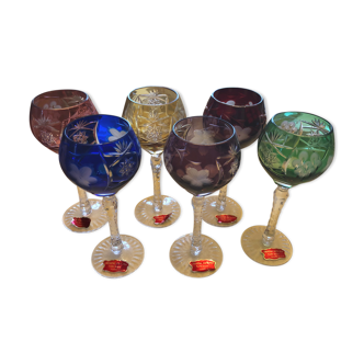 Lot 6 glasses in Crystal by Lorraine Roemer