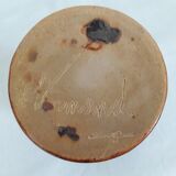 Signed sandstone roll vase