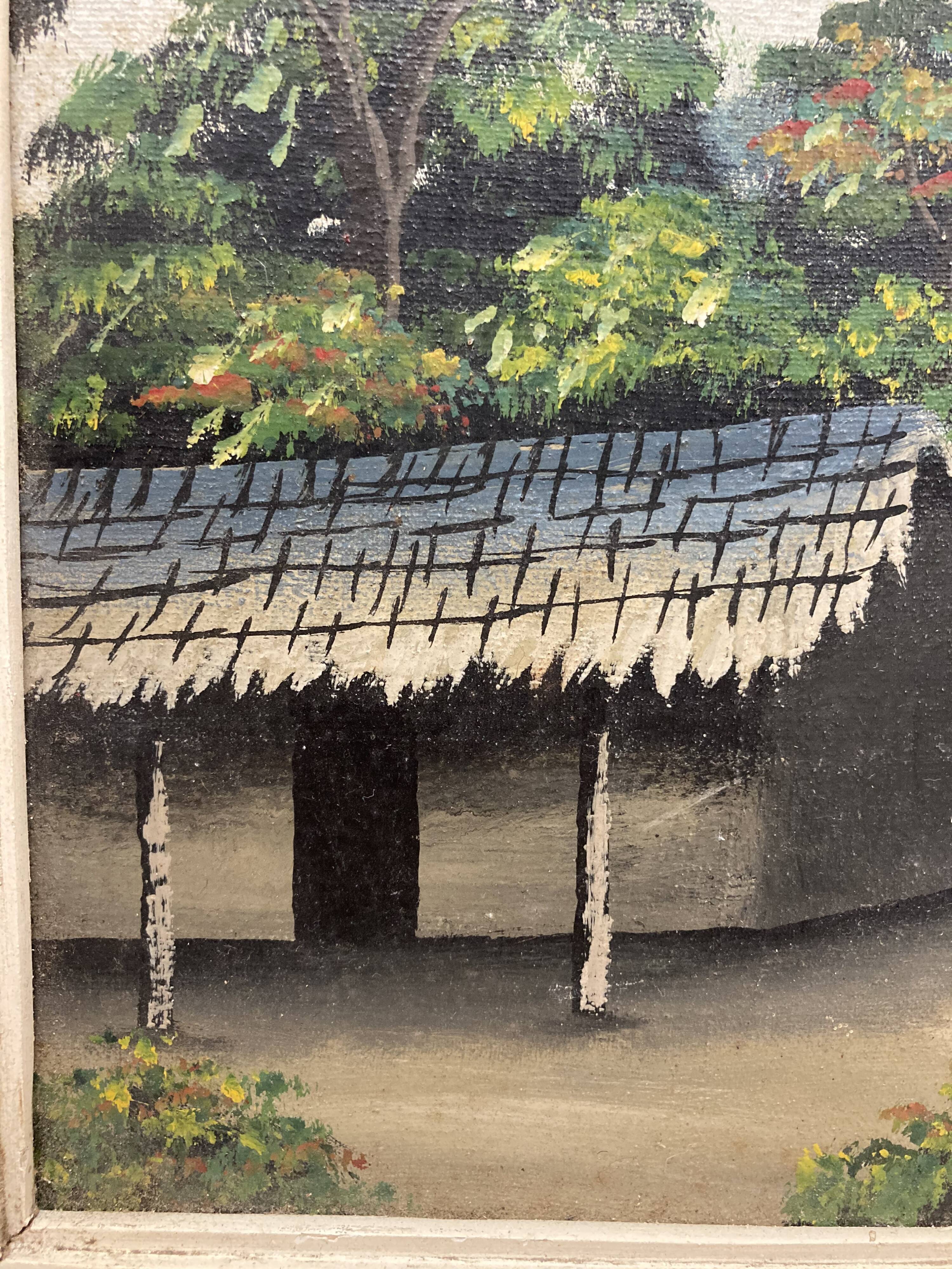 Huile sur toile scène africaine