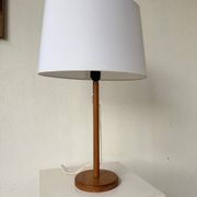 Lampe de table bois chêne années 70