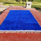 Large Beni Ouarain Berber rug in Majorelle blue, 300x200 cm – thick wool