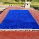 Large Beni Ouarain Berber rug in Majorelle blue, 300x200 cm – thick wool