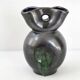 Vase en céramique noire et verte, 1960