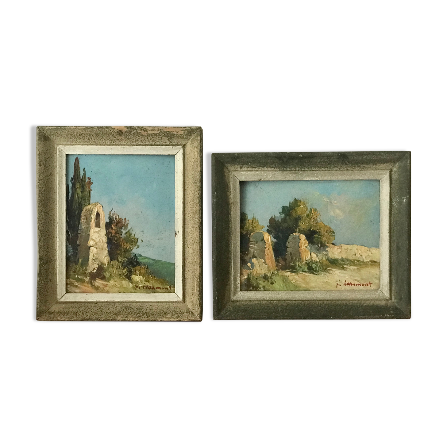 Paire de peintures anciennes