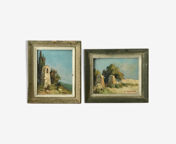 Paire de peintures anciennes