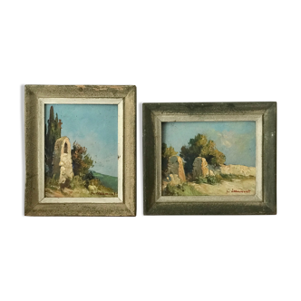 Pair of old paintings