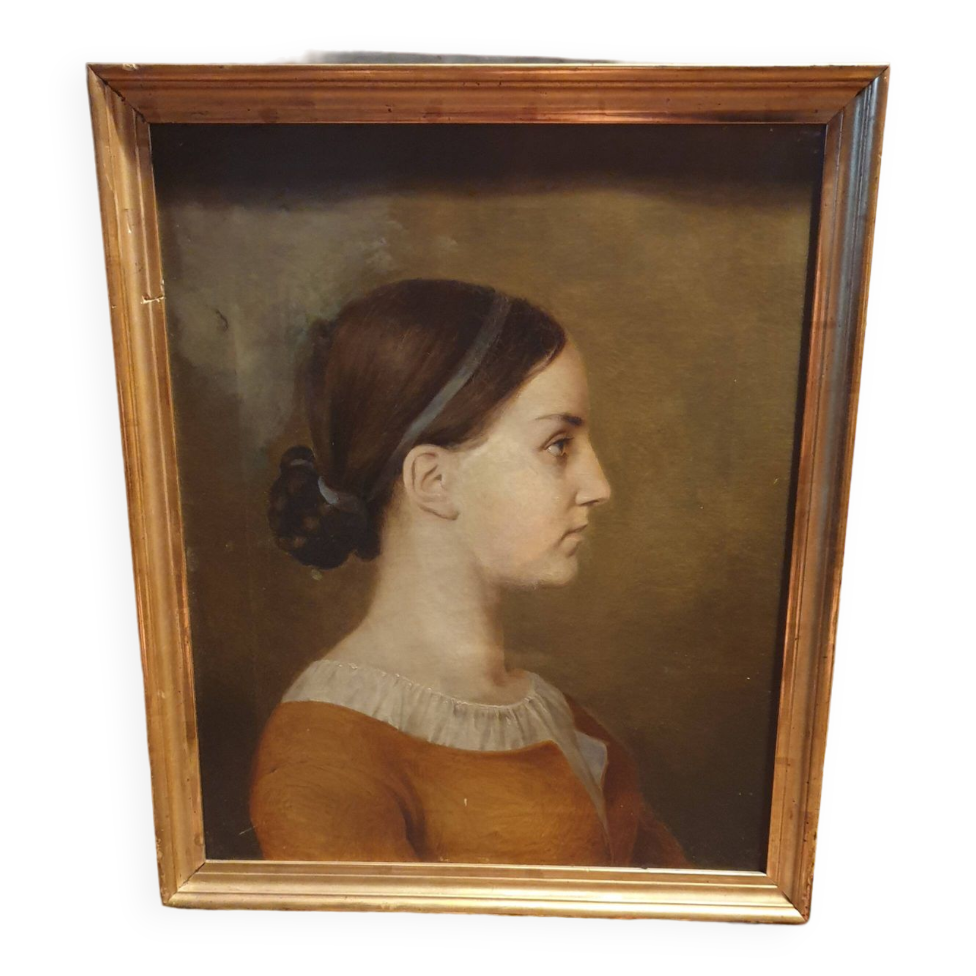 Oil on canvas portrait XIXth